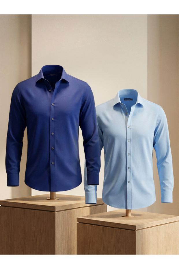 Night Chic Slimfit Men's Shirt Set of 2