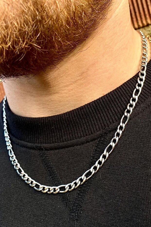 Figaro Model Sport Steel Men's Chain Necklace Gift for Husband Lover Ack06K-2
