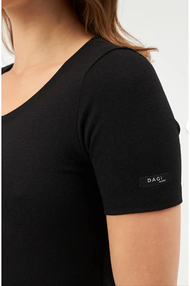 Kadın 0 Yaka Kısa Kol Termal Tek Üst - 3