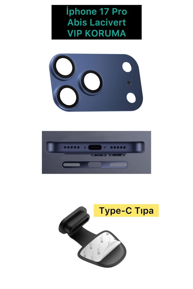 iPhone 17 Pro Set of 3 Camera Lens Protector Anti-Dust and Anti-Dirt Metal Filter - Adhesive Stopper