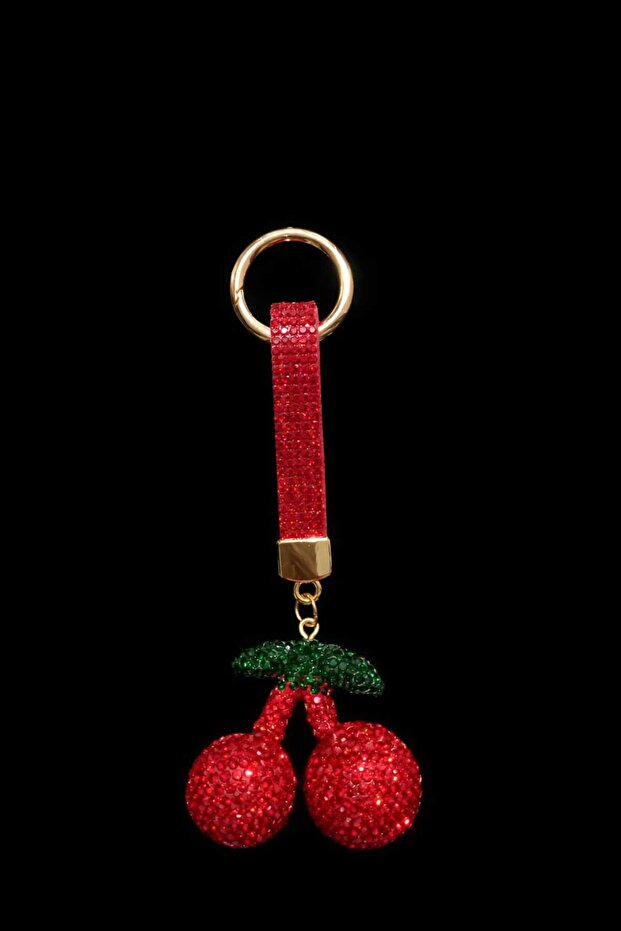Gift for a Loved One: Cherry Keychain with Stone – Birthday Gift for a Friend & Stylish Bag Accessory