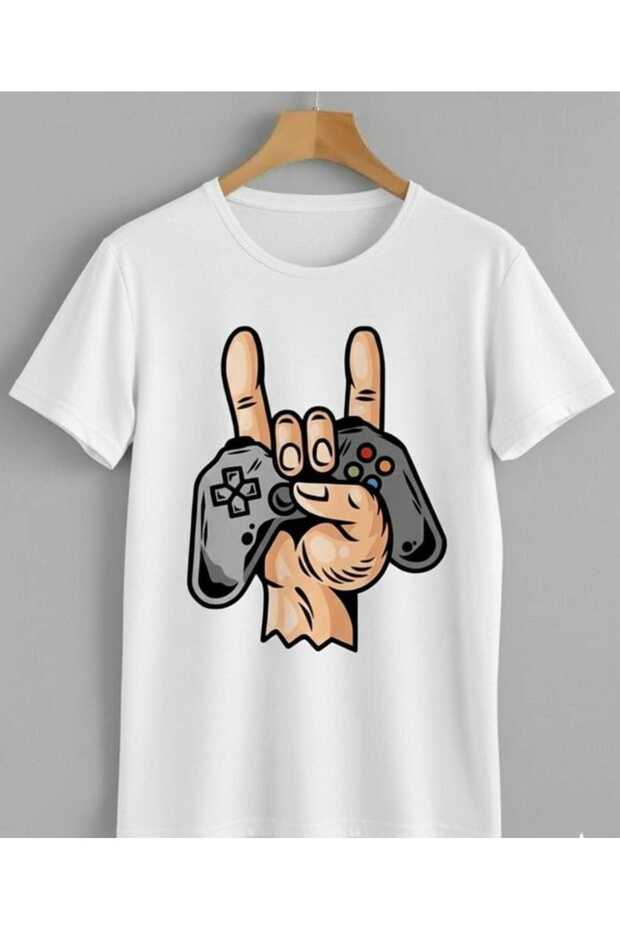 Unisex Oversized Gamer Design T-Shirt with Badge
