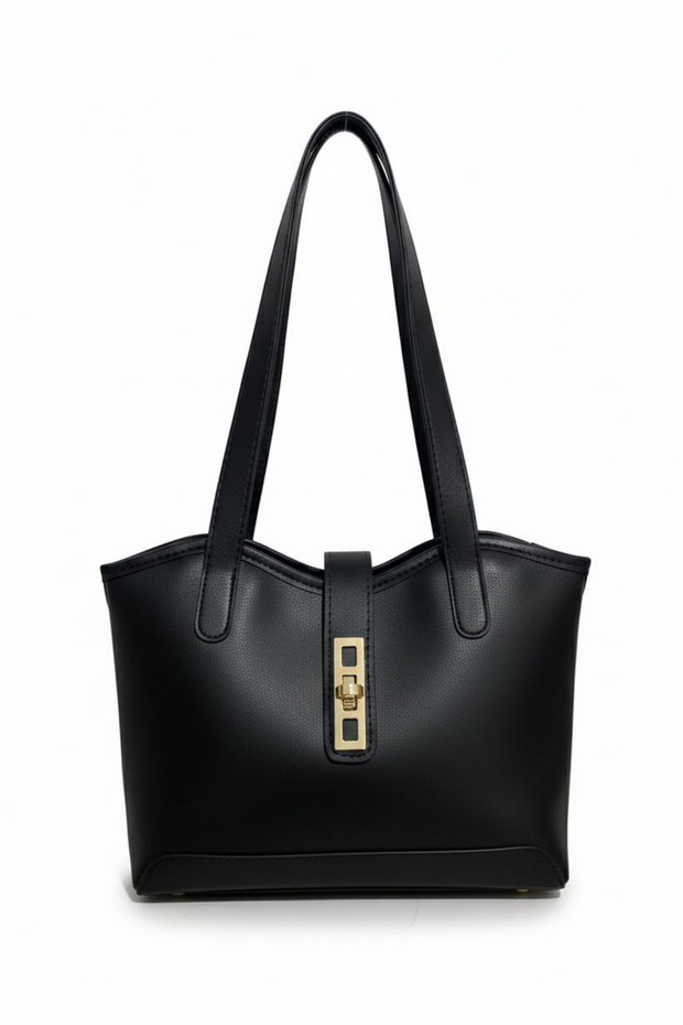 Women's Bag Gold Buckle Detailed Shoulder and Shoulder Bag