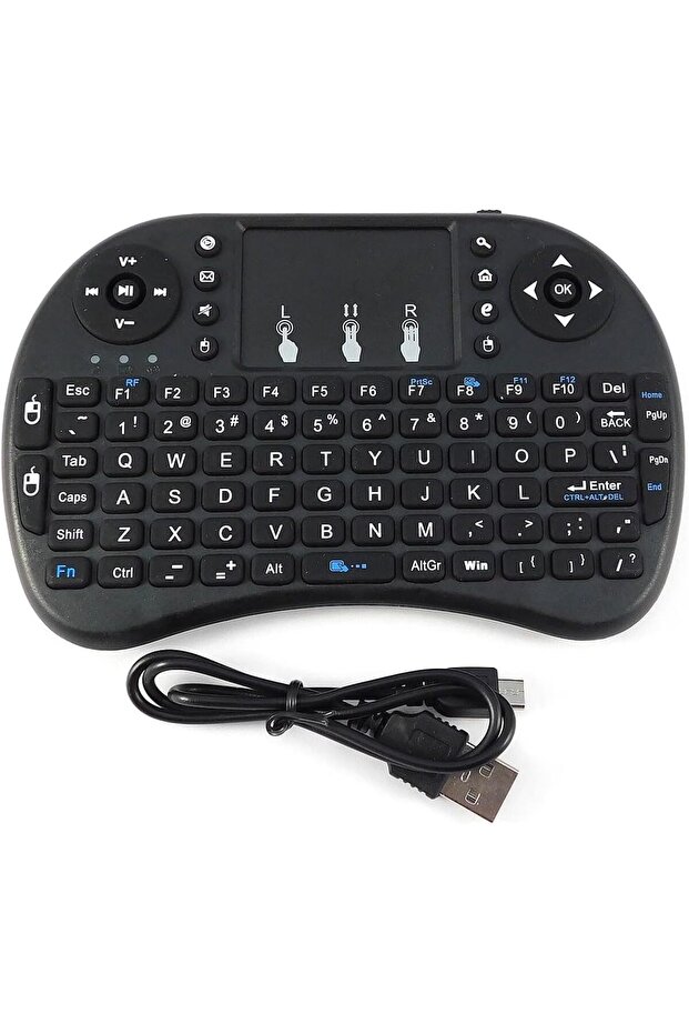 لوحة مفاتيح بلوتوث لاسلكية صغيرة بتردد 2.4 جيجا هرتز مع لوحة لمس - 2