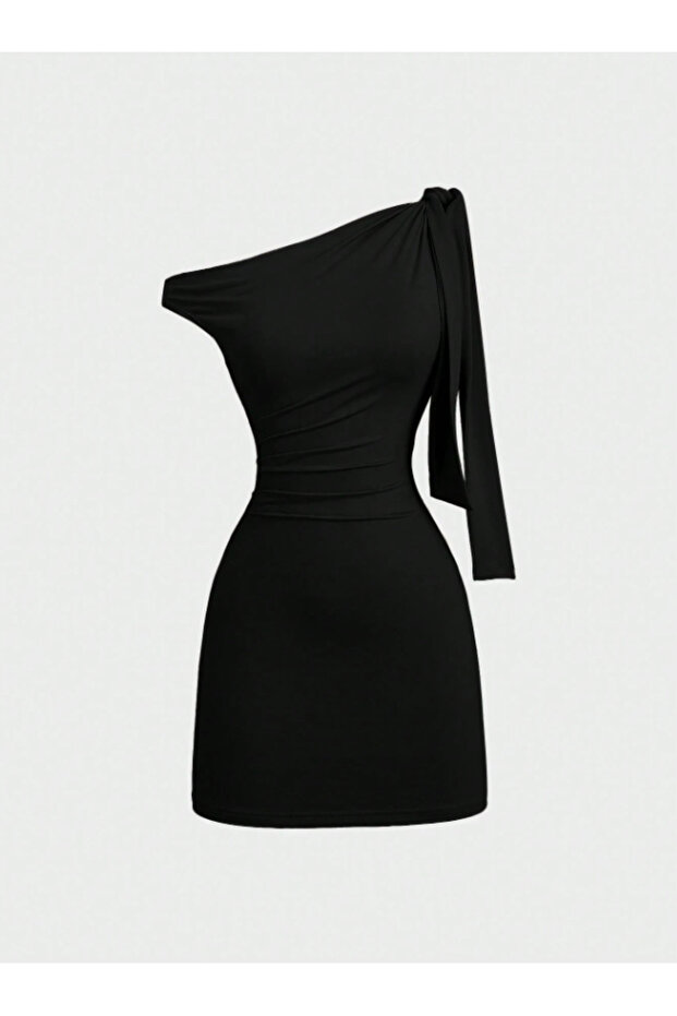 Rochie mini cu fundă - 2