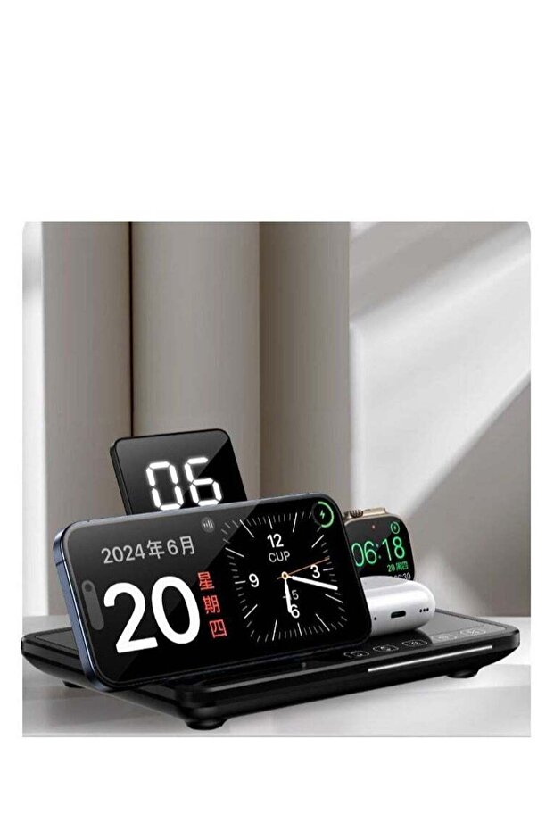 شاحن لاسلكي قابل للطي 4 في 1 بقوة 15 واط - 7