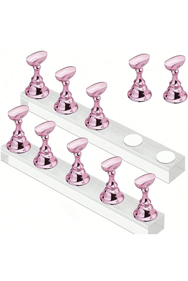 2pcs Rose Red 5/30pcs/Set Magnetic Nail Holder False Nail Tip Practice Stand Crystal Base Holder Nai