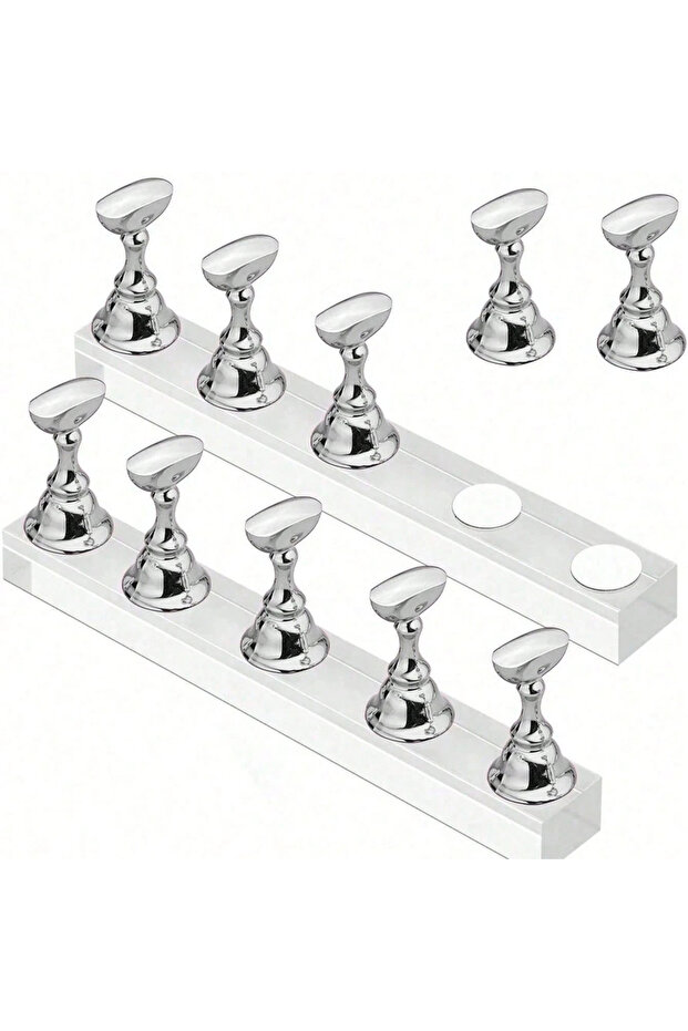 2pcs Sliver 5/30pcs/Set Magnetic Nail Holder False Nail Tip Practice Stand Crystal Base Holder Nail