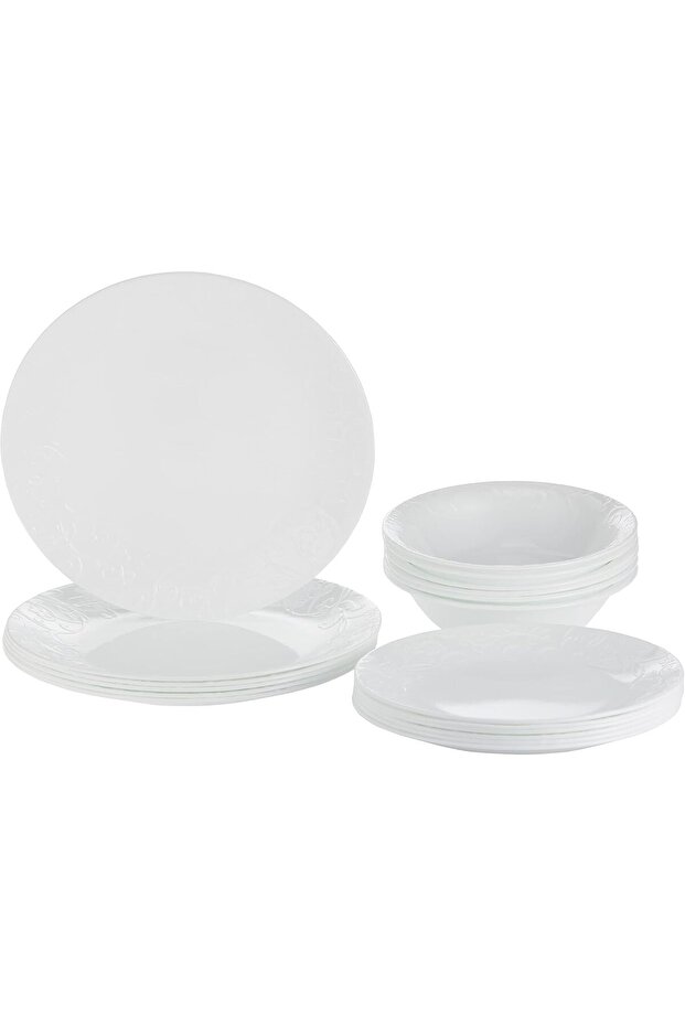 Bella Faenza 18 Piece Dinnerware Set White, Service for 6