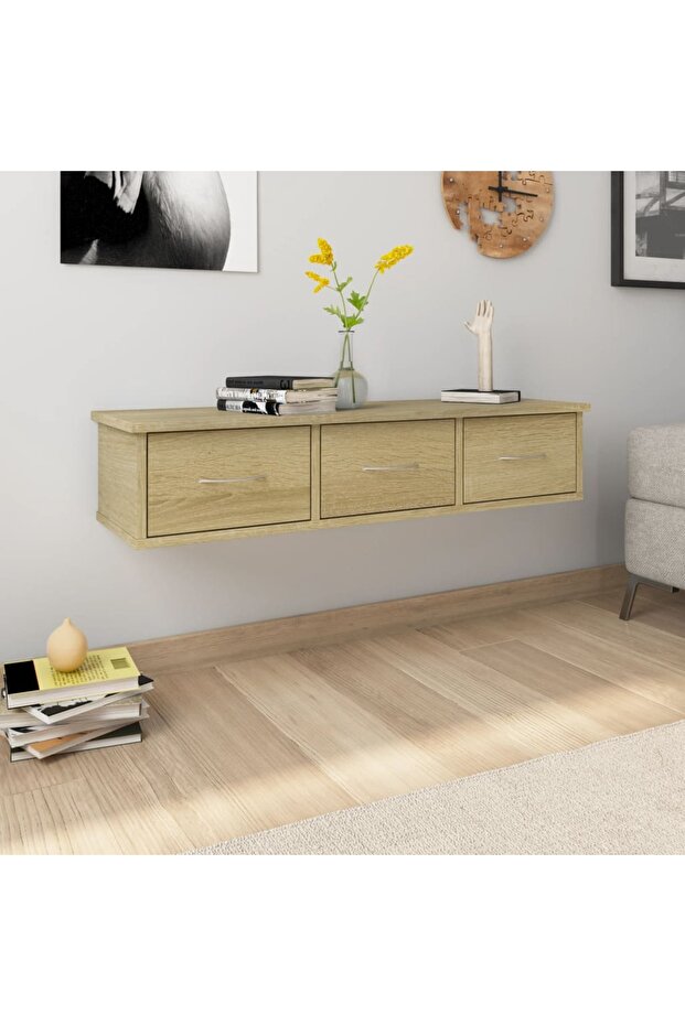 Wall-mounted Drawer Shelf Sonoma Oak 88x26x18.5 cm Engineered Wood