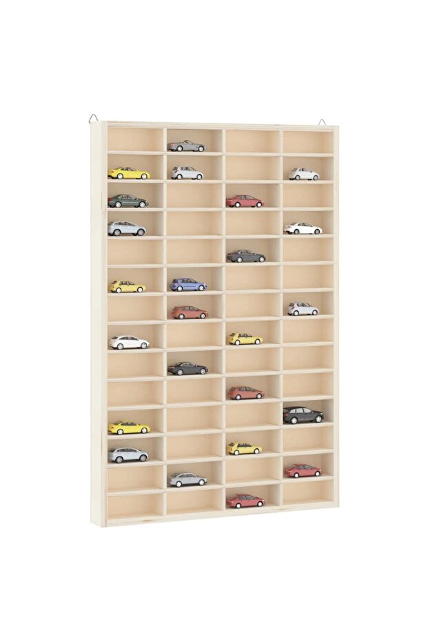 Wooden Collector's Display Case with 56 Compartments 40x4.5x60cm
