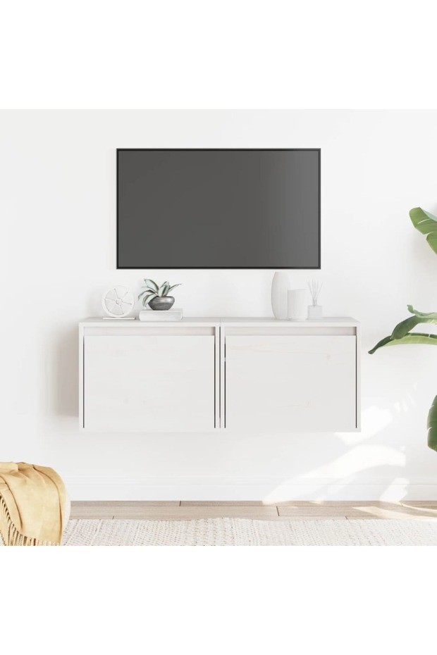 Wall Cabinets 2 pcs White 45x30x35 cm Solid Pinewood