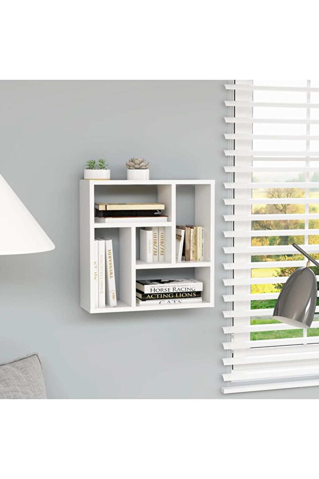 Wall Shelf White 45.1x16x45.1 cm Engineered Wood