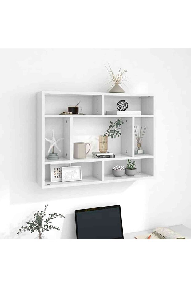 Wall Shelf White 75x16x55 cm Engineered Wood