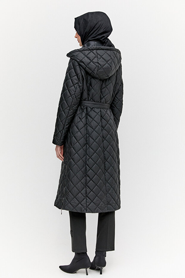 Kapüşonlu Kapitone Kaban - 7