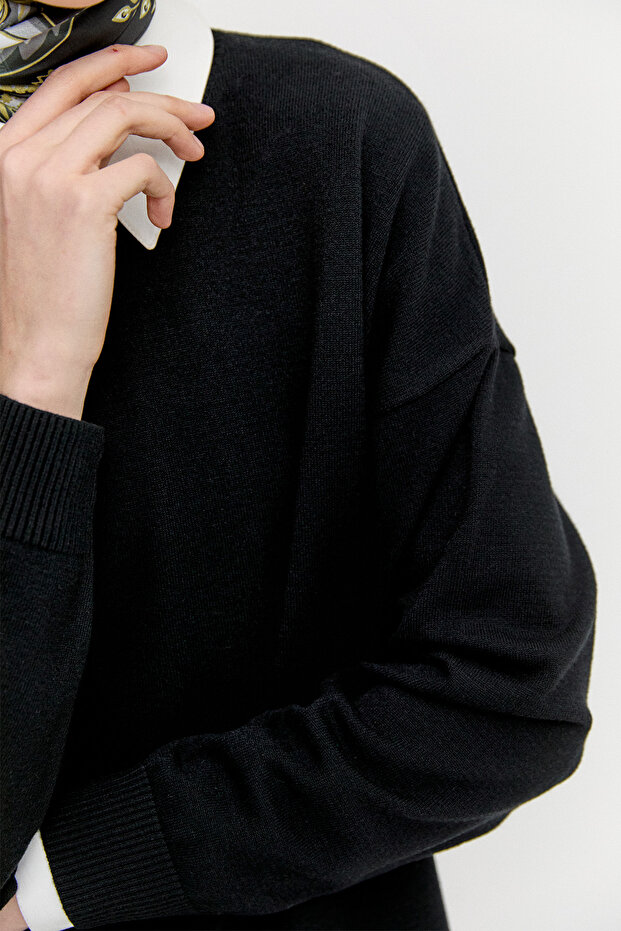 Asimetrik Kesim Basic Triko Tunik - 4