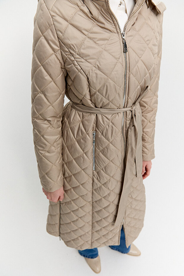 Kapüşonlu Kapitone Kaban - 6