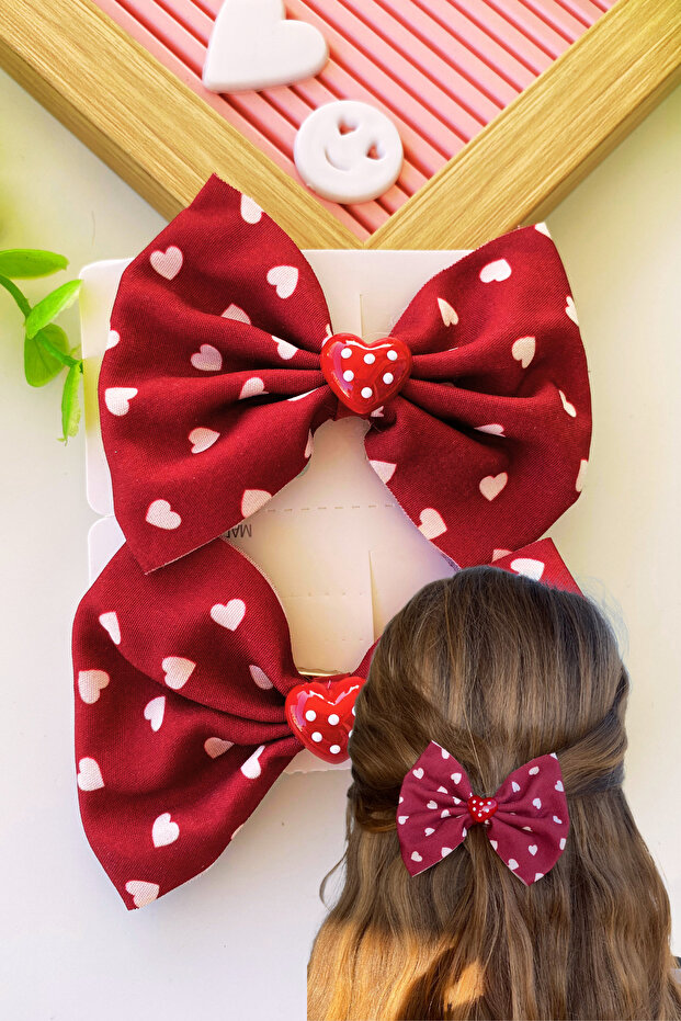 Heart Shaped Bow Tie Clip 1 Piece