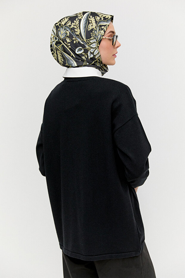 Asimetrik Kesim Basic Triko Tunik - 5