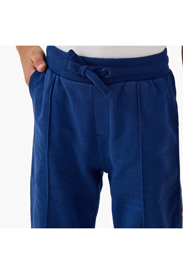 Panelled Joggers with Drawstring Closure - 4