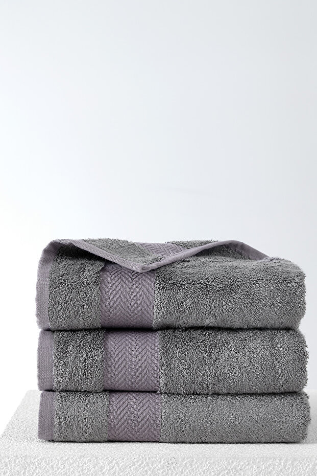 Esna 60% Cotton-40% Bamboo Hand/Face/Head Towel, 50X90 cm (1 Piece) - Anthracite