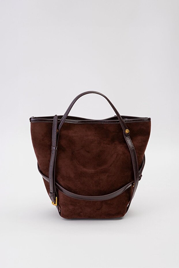 Camel Triangle Shape Handbag - 4