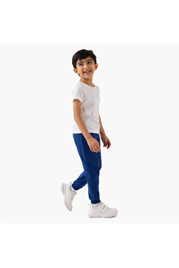 Panelled Joggers with Drawstring Closure - 2
