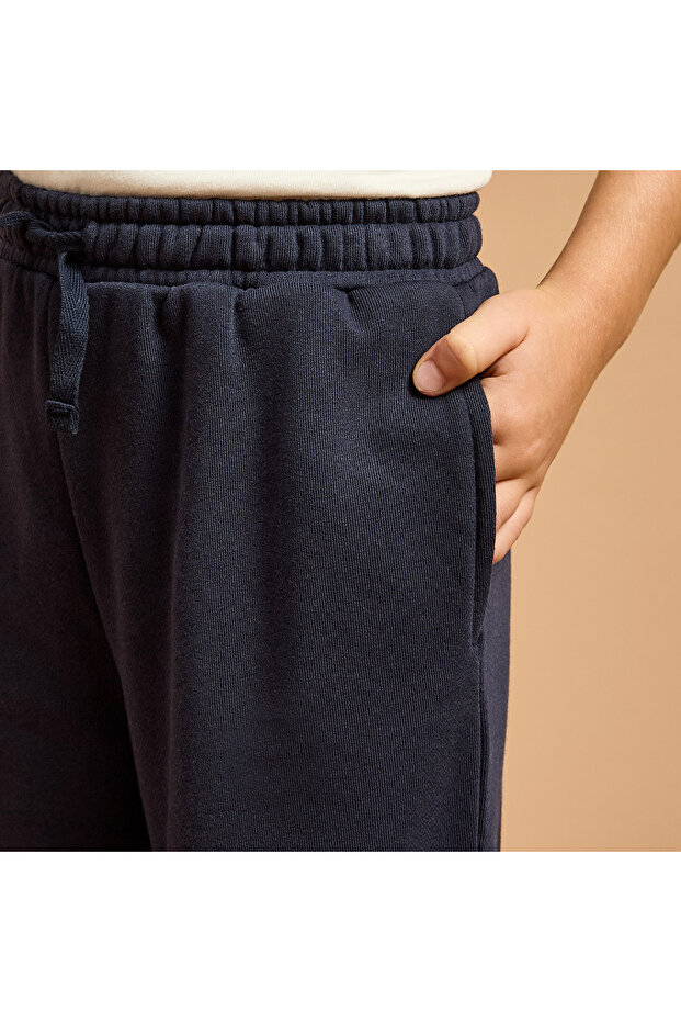 بنطال رياضي سادة مع رباط إغلاق وجيوب - 4