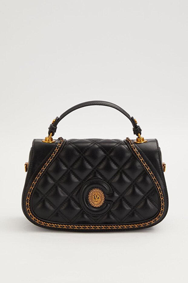 Siyah Oval Model El Çantası - 1