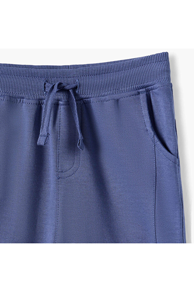 Solid Joggers with Drawstring Closure and Pockets - 3