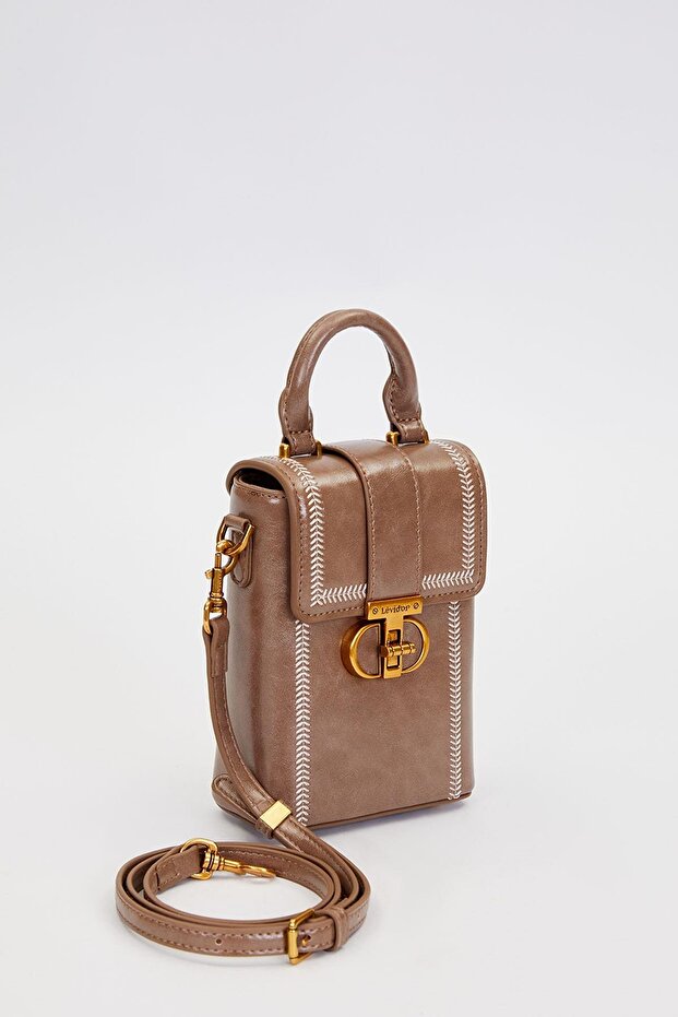 حقيبة يد مستطيلة الشكل باللون الرمادي - 2