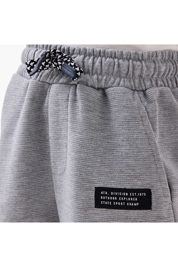 بنطال رياضي سادة مع رباط إغلاق وجيوب - 5