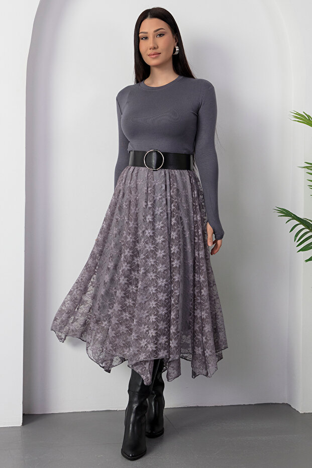 Dilimli Dantel Etek DKS1379 - 6