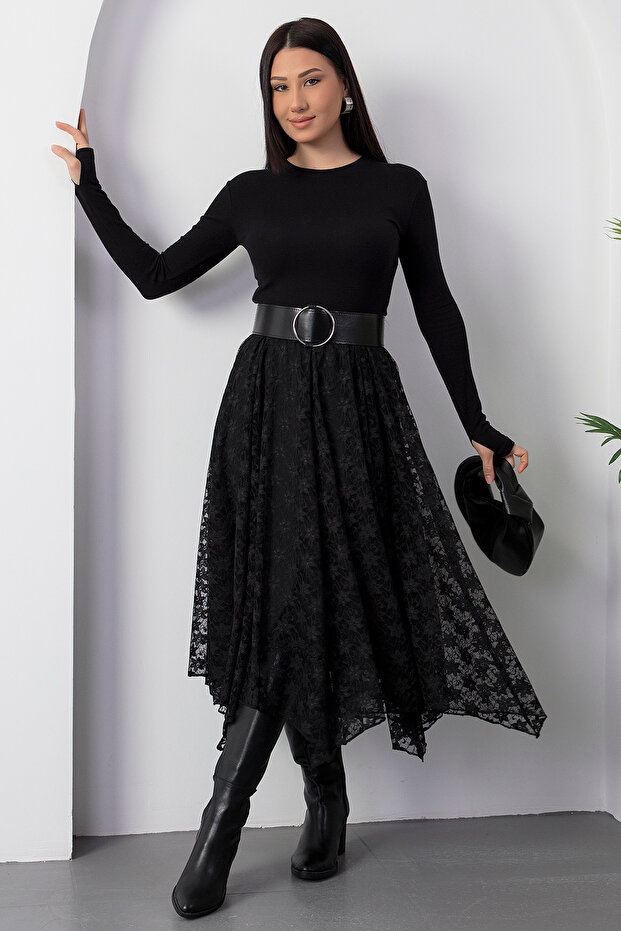 Dilimli Dantel Etek DKS1379 - 3