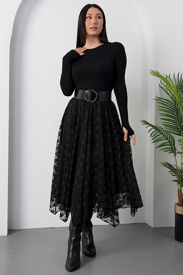 Dilimli Dantel Etek DKS1379 - 7