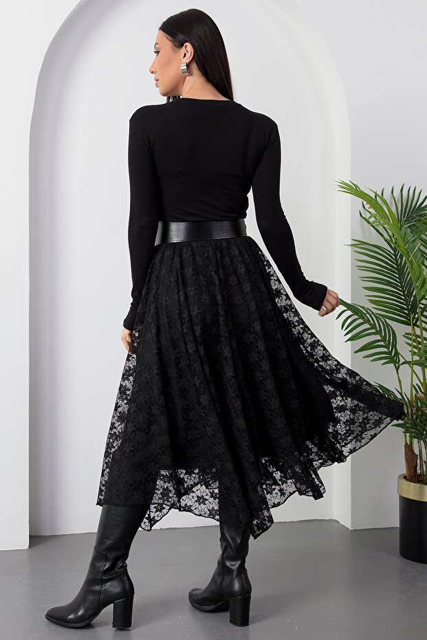 Dilimli Dantel Etek DKS1379 - 8