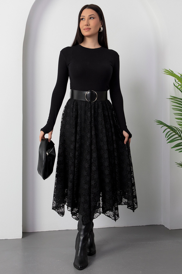 Dilimli Dantel Etek DKS1379 - 4