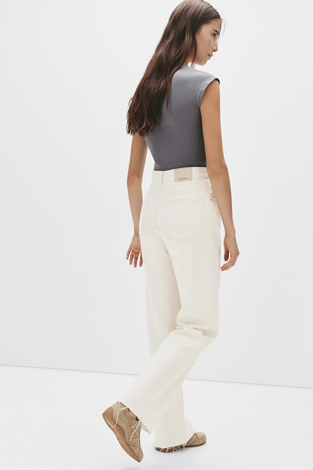 Yüksek bel straight fit jean - 4