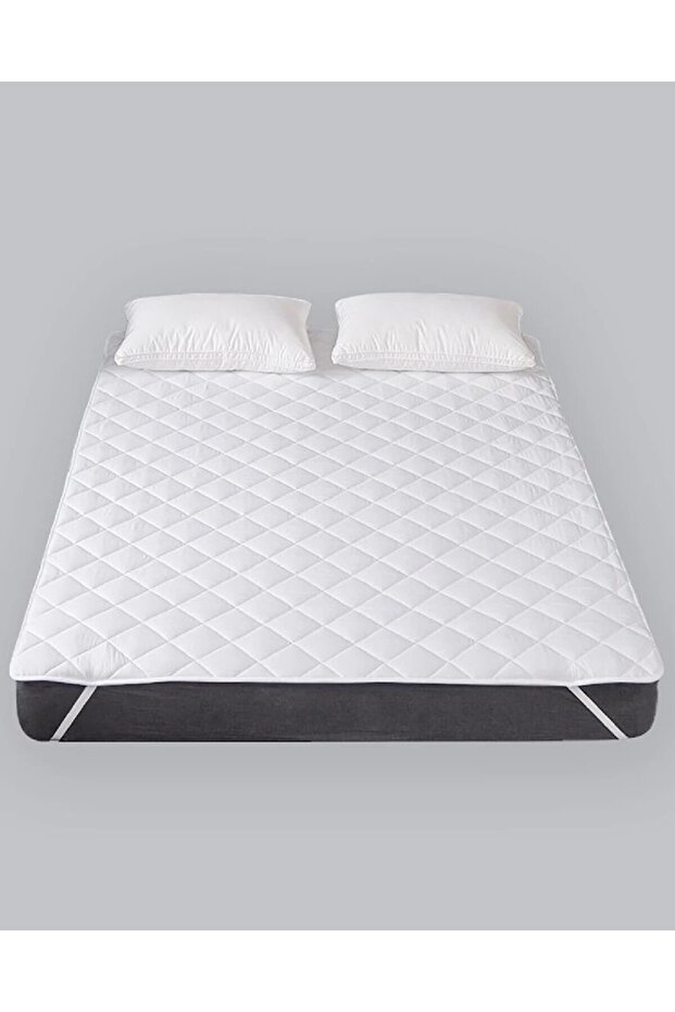 Uludağ Quilted Corner Seam Bed Protector Cotton Mattress Pad - White - 1
