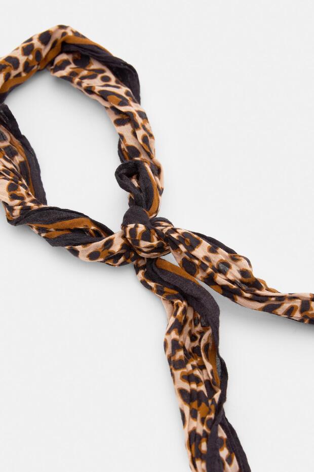 Leopar desenli bandana. - 4