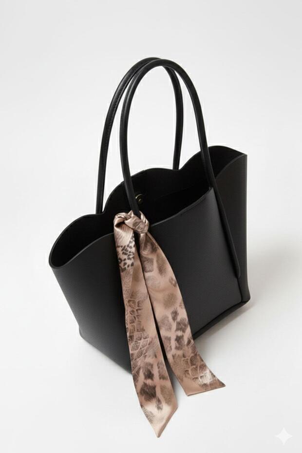 Siyah Lale Model Çanta - 3