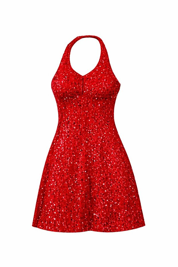 Payetli Şık Mini Gece ELBİSE - 4