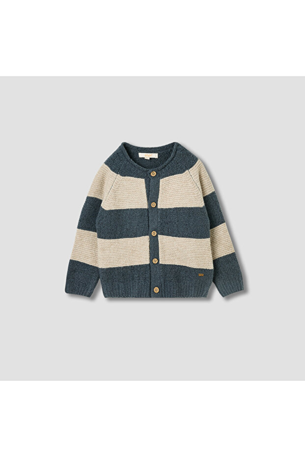 Striped Cardigan with Long Sleeves