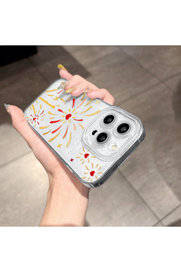 حافظة متوافقة مع هاتف iPhone 14 Plus، حماية للكاميرا، غطاء من السيليكون الشفاف فائق النحافة، نمط برميل - 6