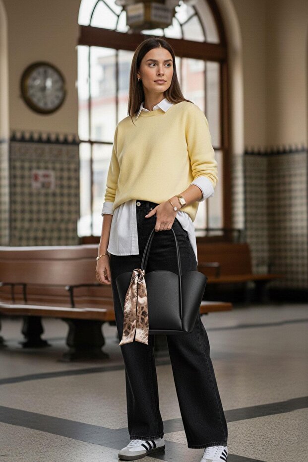 Siyah Lale Model Çanta - 4