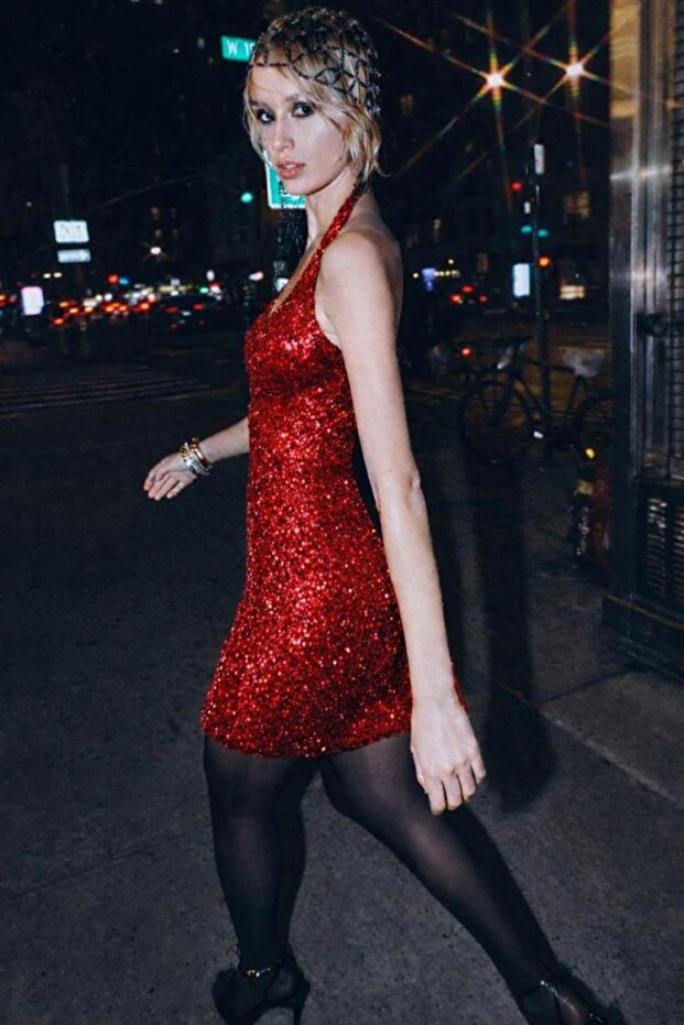 Payetli Şık Mini Gece ELBİSE - 3