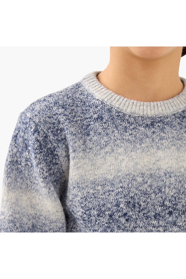 كنزة مخططة بأكمام طويلة - 5