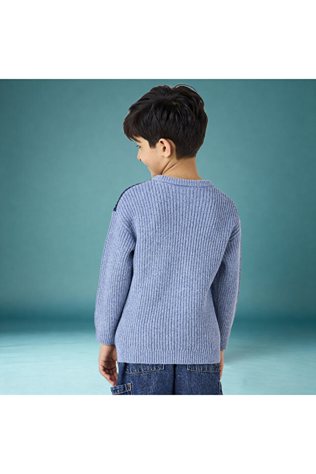 Colourblock Pullover with Long Sleeves - 3