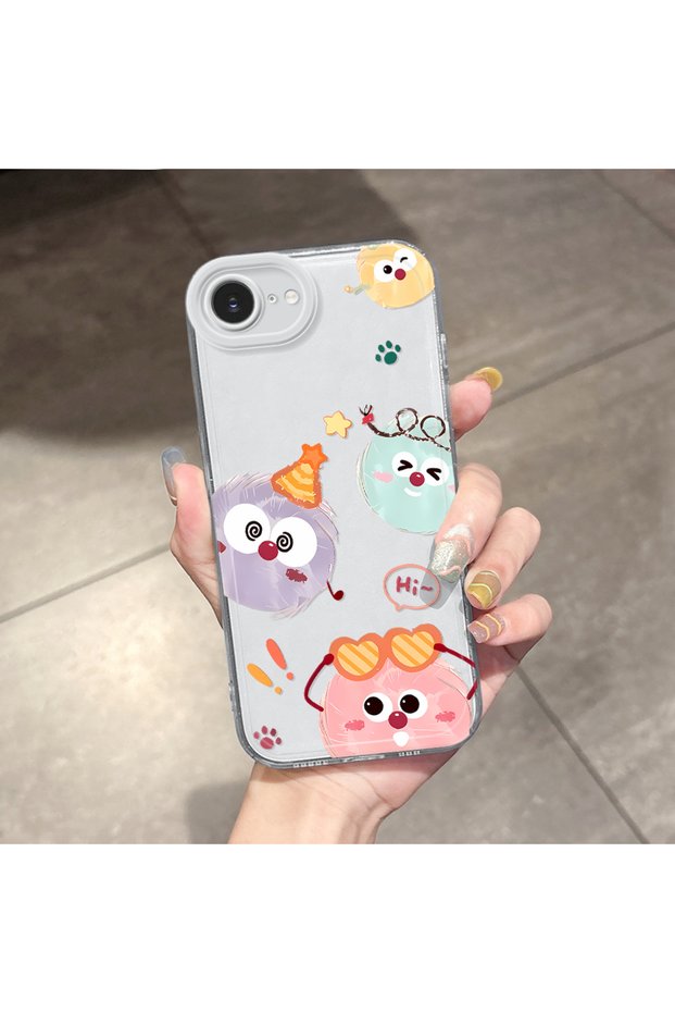 iPhone 16E Compatible Case Camera Protection Transparent Ultra Thin Silicone Cover Beautiful Pattern