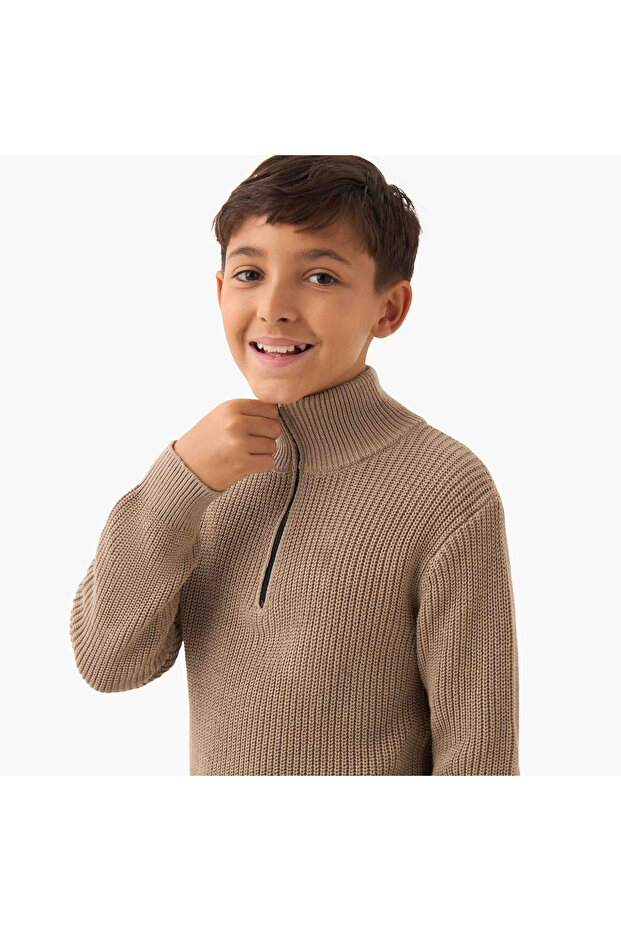 High Neck Pullover with Long Sleeves - 4